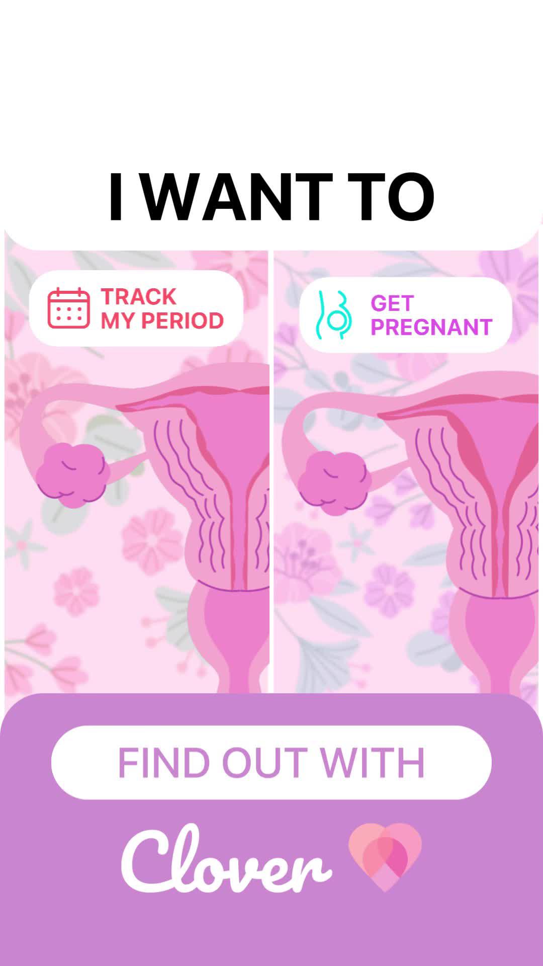 Track your period and ovulation days and Increase chances of getting pregnant with Clover