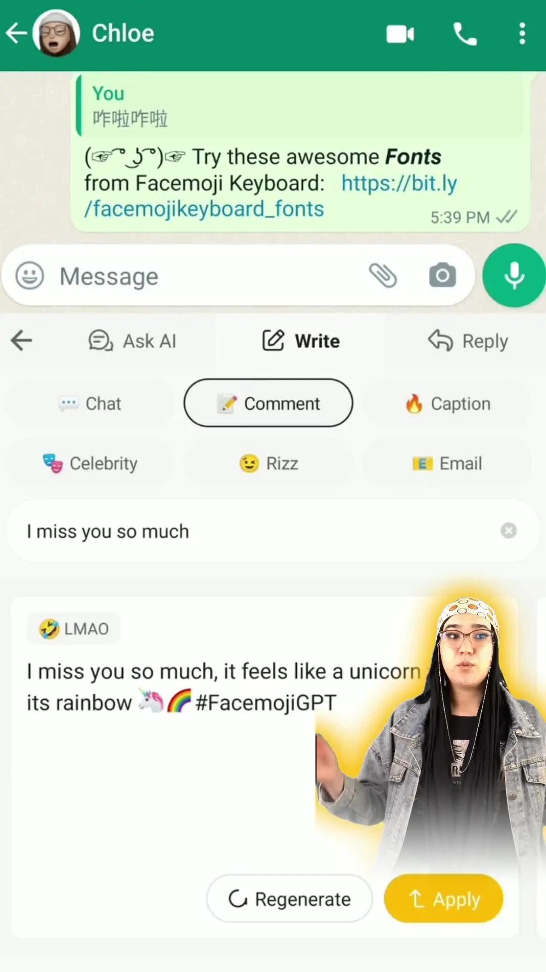 Emoji, special themes, textart... You can choose as you want
