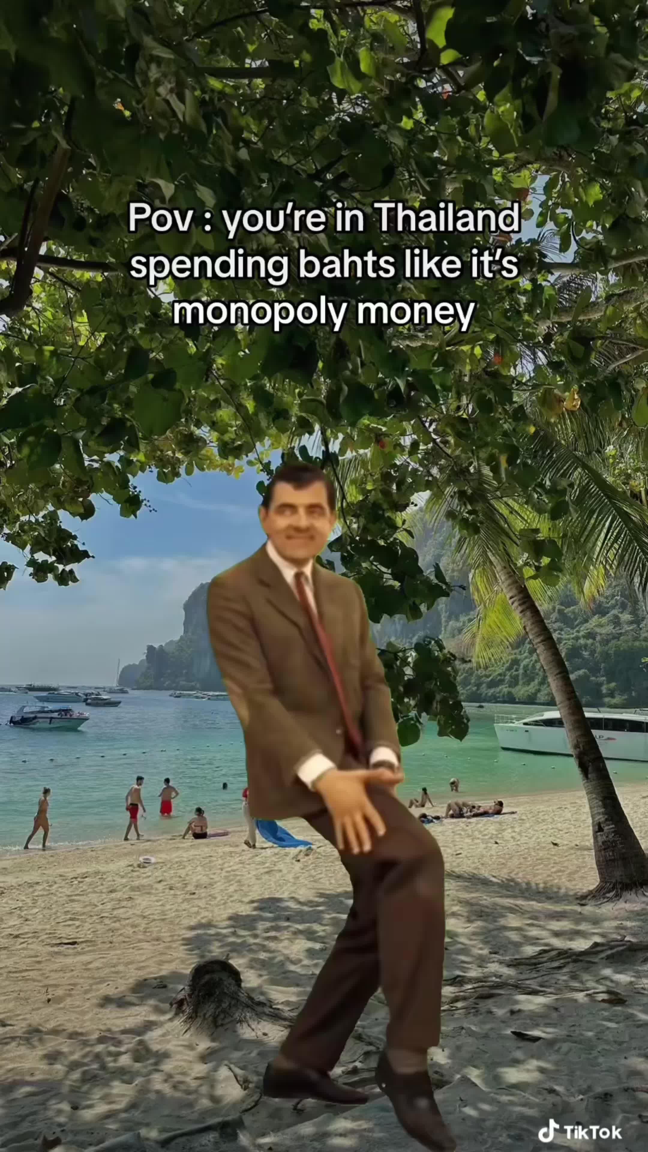 Travel hack: spending money in a foreign currency is free🫣 #stitch with @Sofia | Travel & Tips #travel #traveltiktok #travelinspo #meme #thailand #travelmeme #mrbean #bangkok #travelplanner #trip