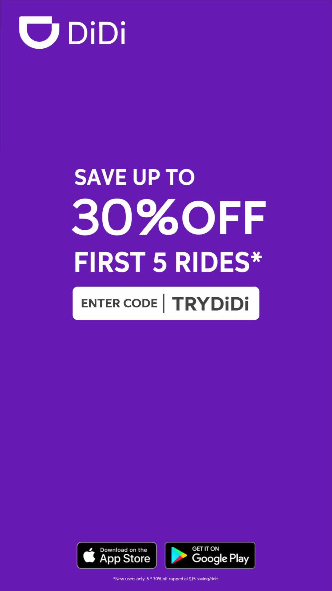 ENJOY 30% OFF 5 TRIPS*