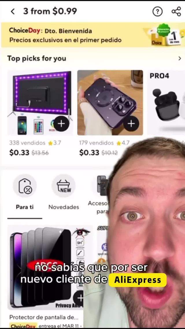 3 por 0,99 $ en el primer pedido