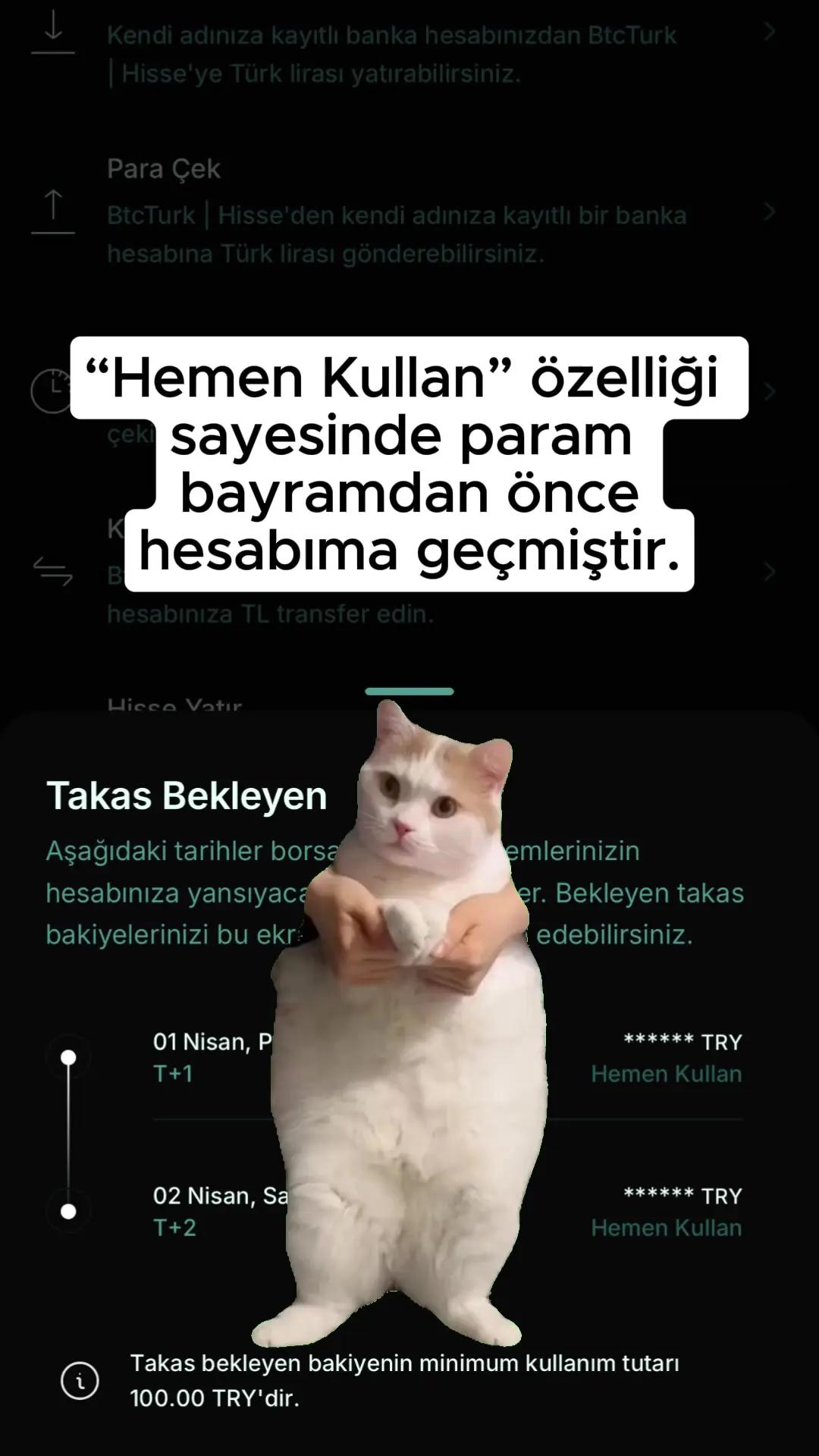BtcTurk | Hisse'de "Hemen Kullan" özelliği ile takas süresi beklemeden işlem yapabilirsiniz! ** Hemen Kullan Özelliği ile gerçekleştirilen işlemlerden komisyon ücreti alınmaktadır. #BtcTurkHisse #hisse #btcturk #yatırım #borsa #borsaistanbul 