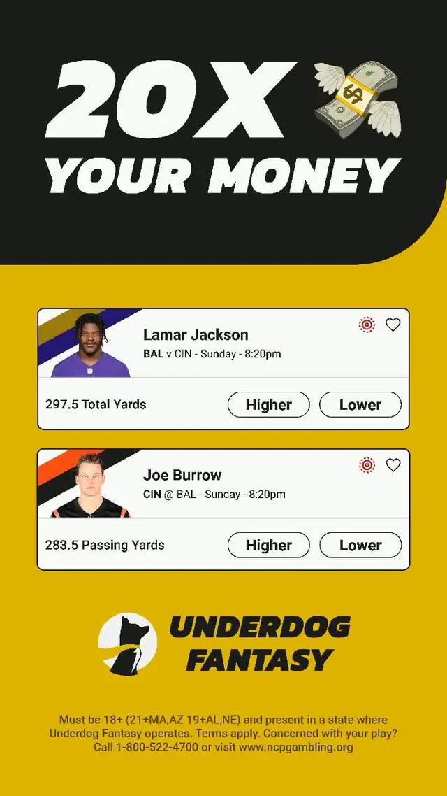 $100 Instant Deposit Match! Win up to 20x by choosing higher or lower on player stats.