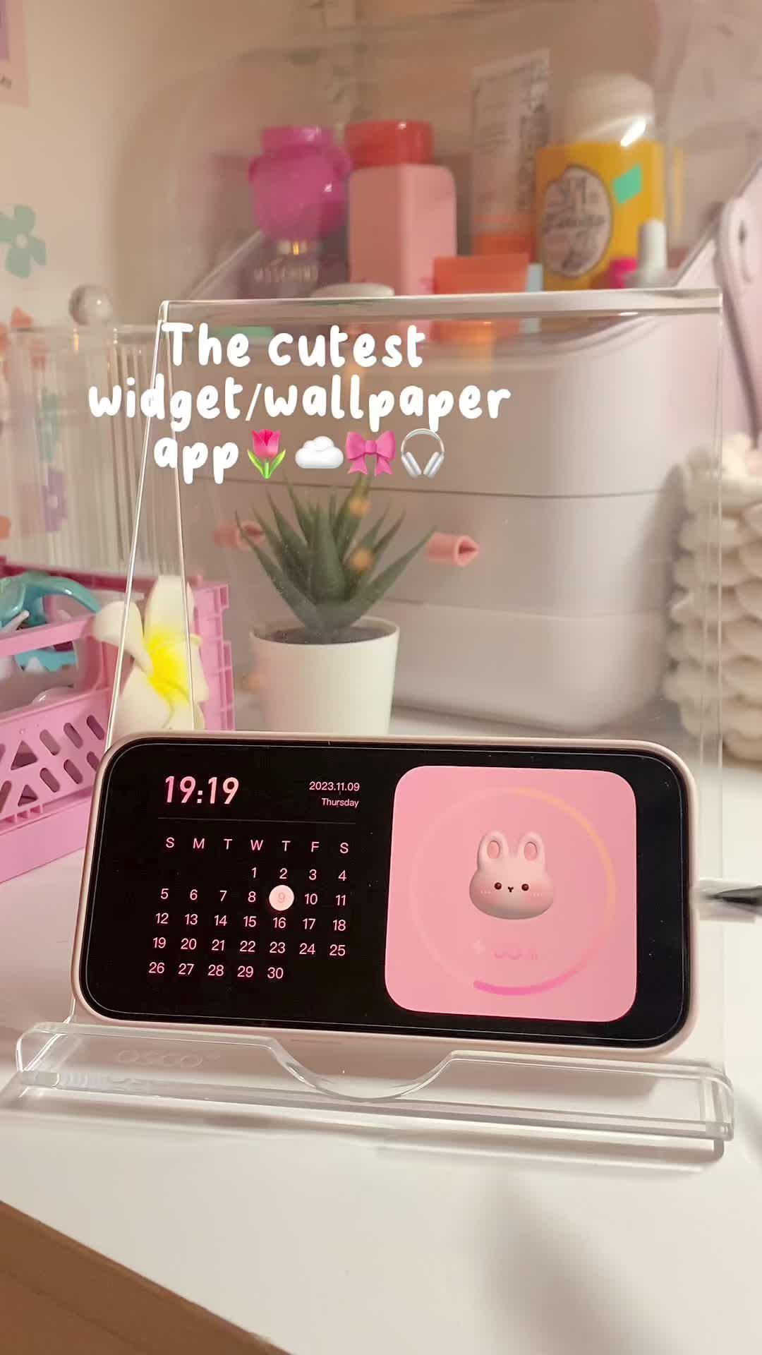 My phone had a glow up!🎀☁️ #homescreenwidgets #wallpapersharing #widgetsapp #micowidgets #ios17 #widgets #cutephone #aesthetic