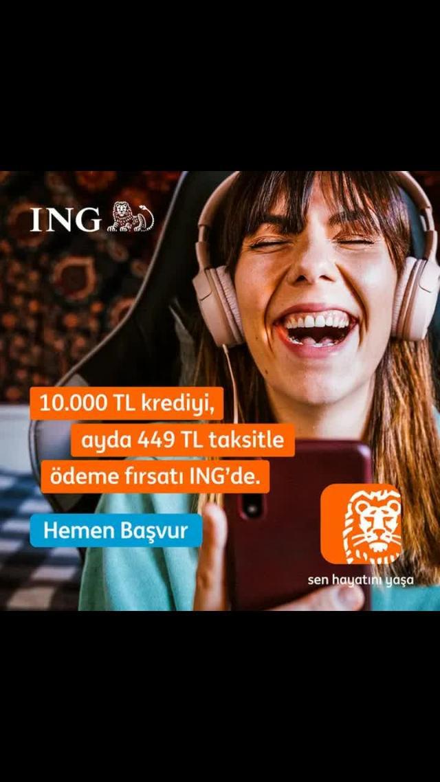 Ayda 449 TL taksitle 10.000 TL kredi fırsatı ING’de.