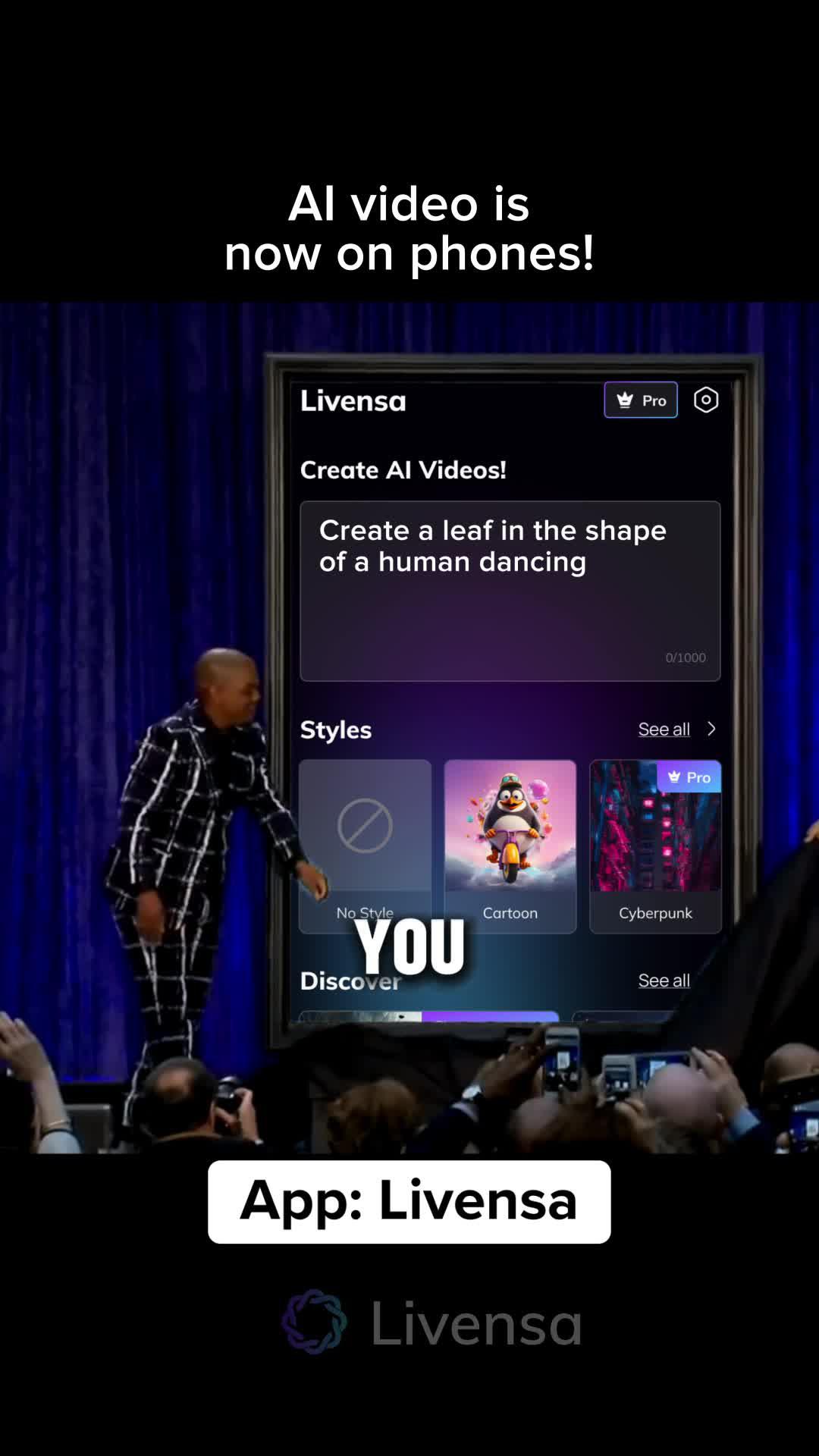 Create Al videos with your own words on mobile