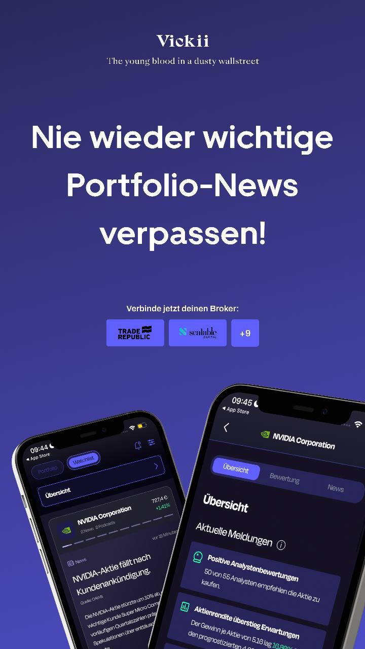 Mit Vickii erhältst du personalisierte Updates direkt in deinem Feed.