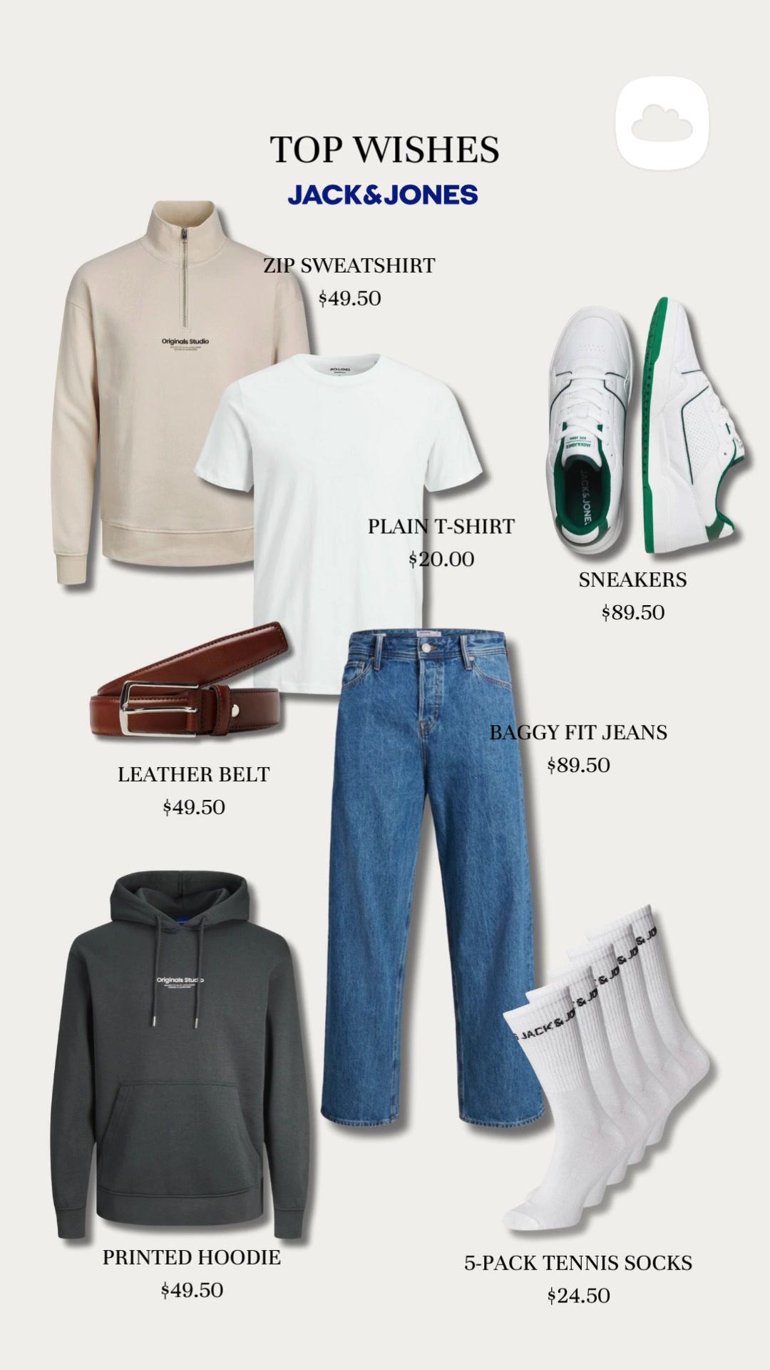 Top wishes from @JACK & JONES OFFICIAL! ✨ Download the Gowish app and add your favorite products from Jack & Jones to your wishlist ☁️ #GoWishapp #gowish #gowishinspo #jackandjones #wishlist #trend #inspiration