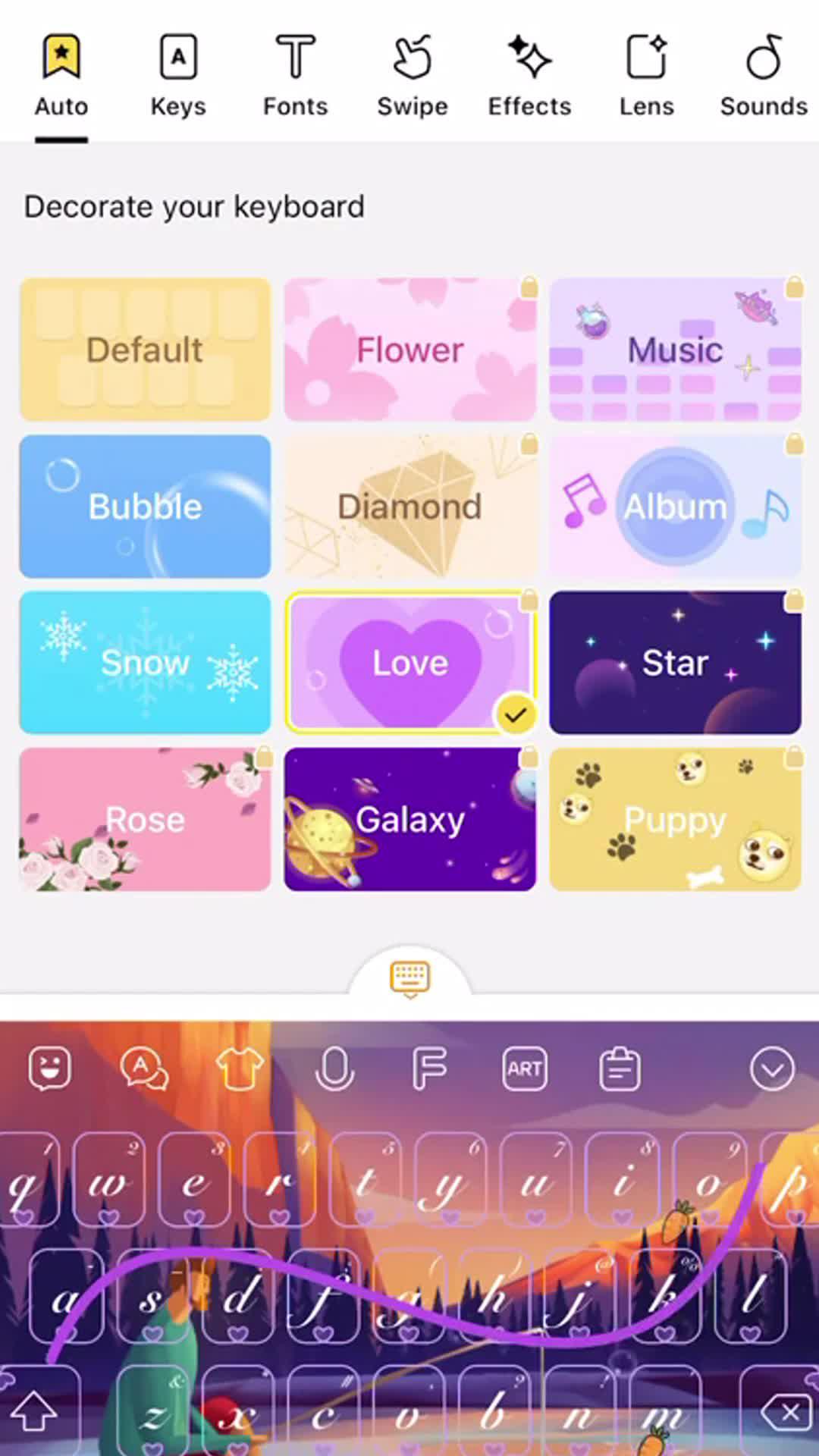 Emoji, special themes, textart... You can choose as you want