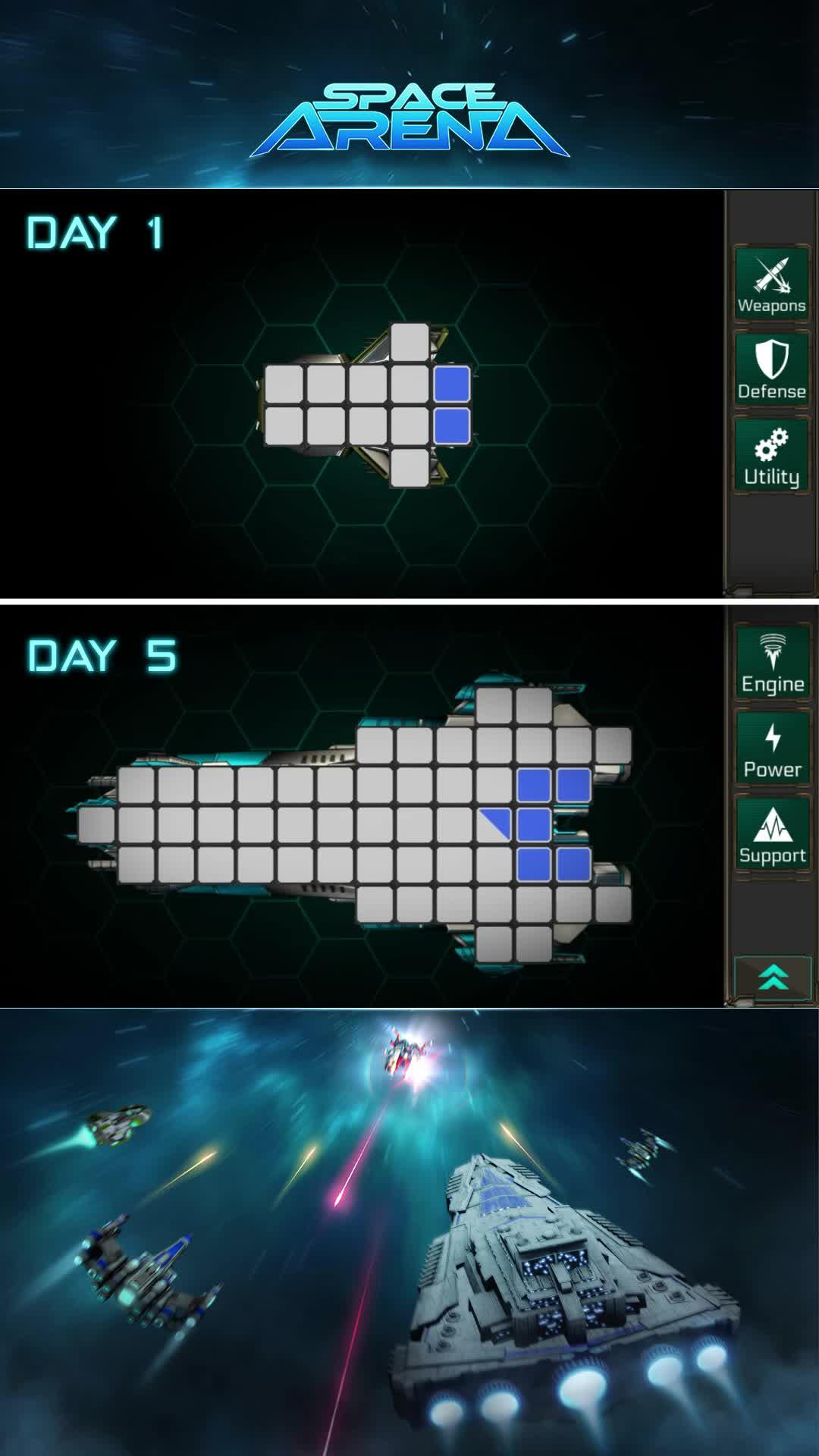 Use over 300 elements to build a spaceship of your dreams!