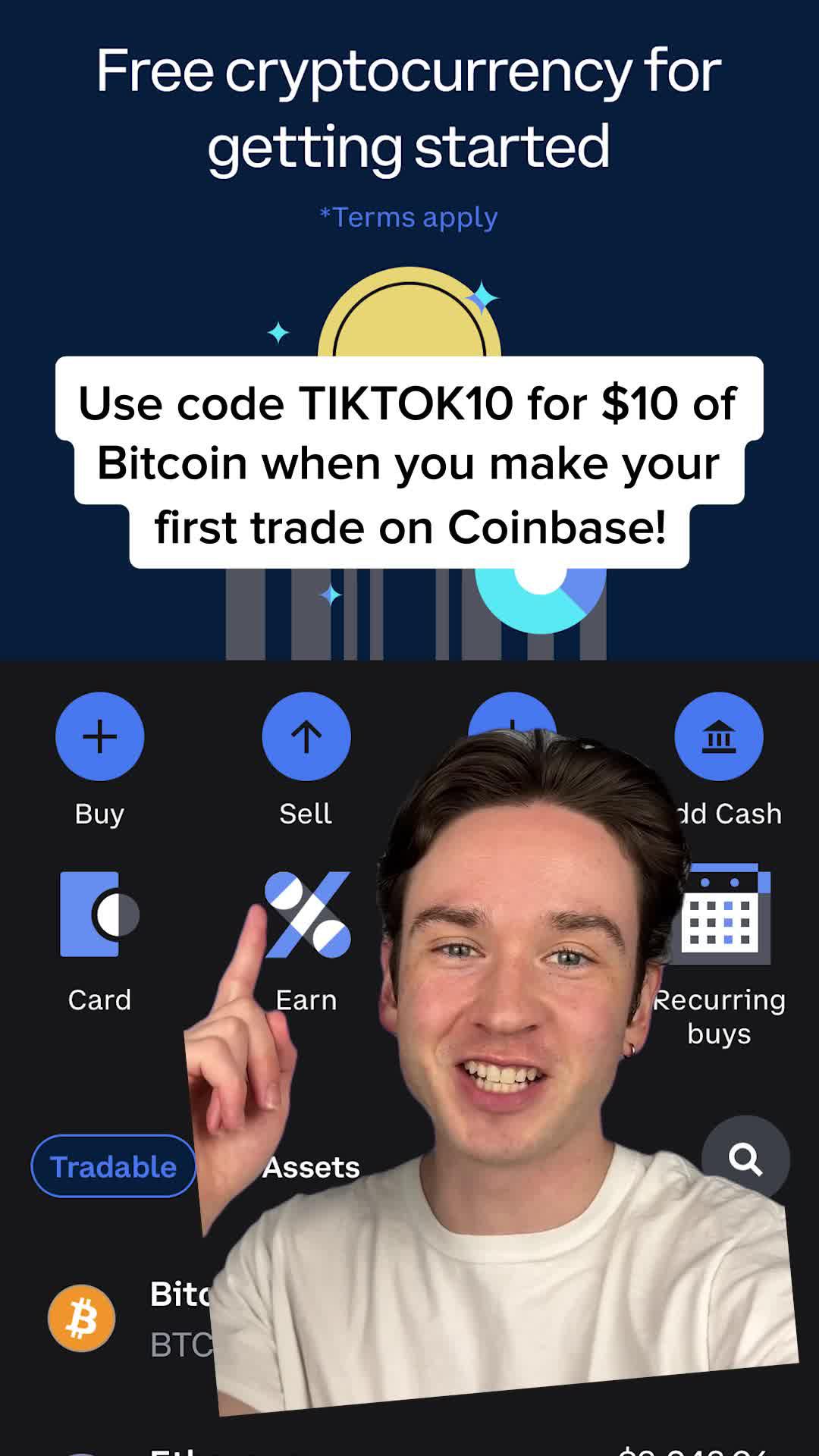 Use 'TIKTOK10' when you sign up to get $10 of BTC after you make your first trade. Terms Apply.