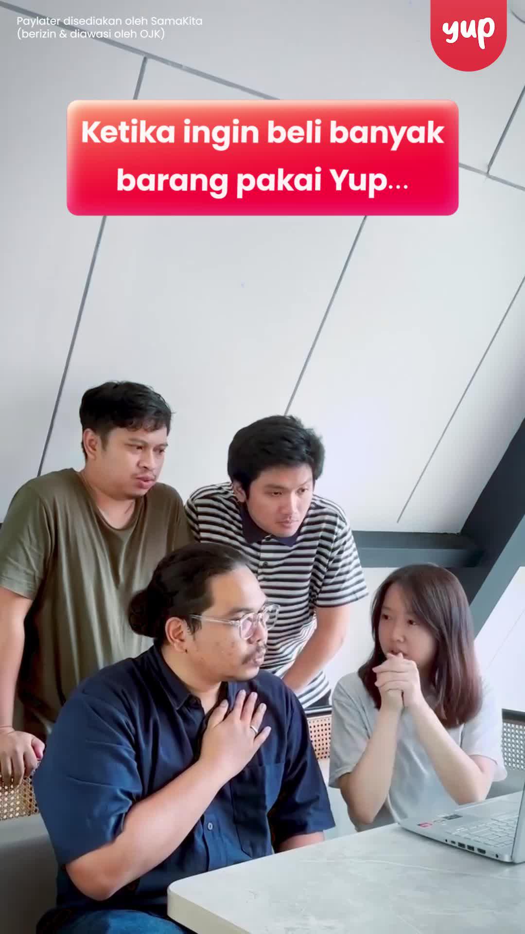Jangan lupa pakai Yup untuk Belanja apa aja dan di mana aja, Bayar nanti 40 hari, bunga 0%* terus