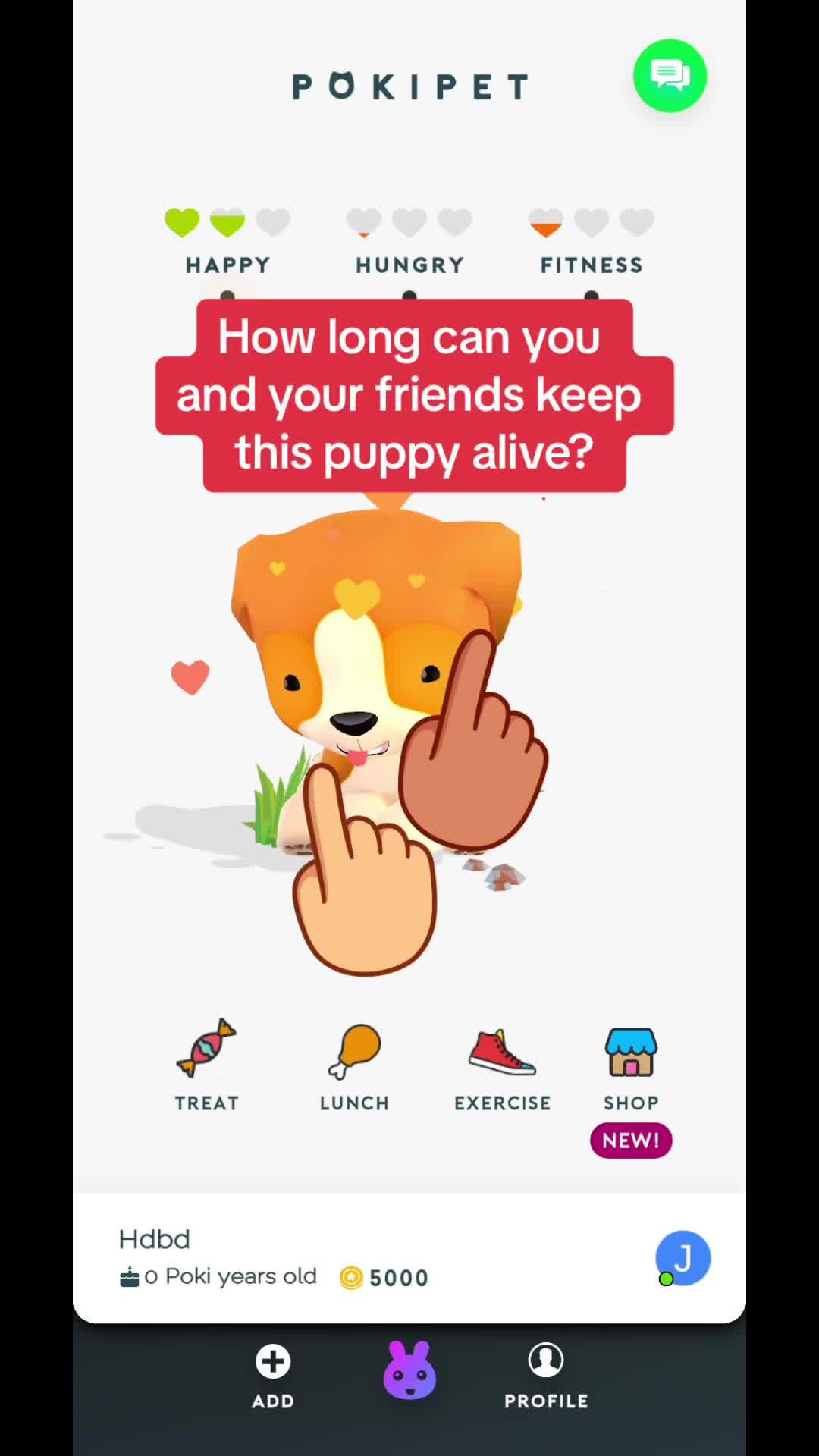 Get Pokipet on the App Store or Play Store and start co-parenting your puppy with all your friends. #cute #mobilegame #virtualpet