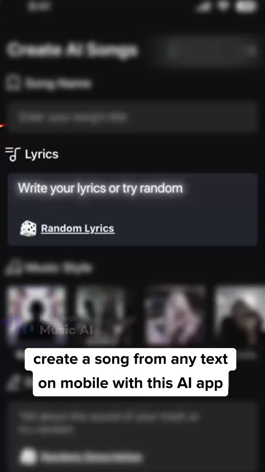 Make a song with your own words using AI!