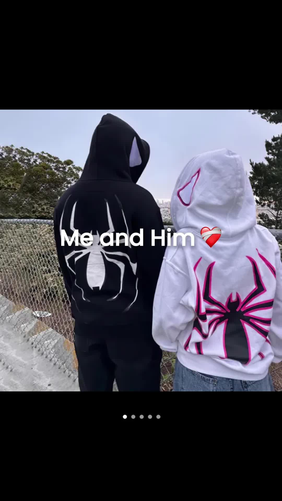 Matching couple outfits 🕷️ #outfitinspo #hoodies #temu #temufashion #outfit #outfitideas #coupleoutfits