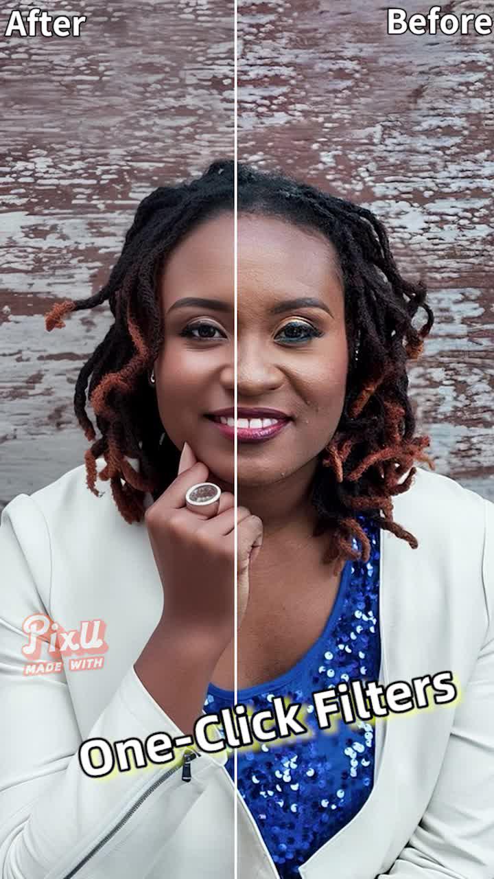 One-click beauty filters! Try it out at Pixu!