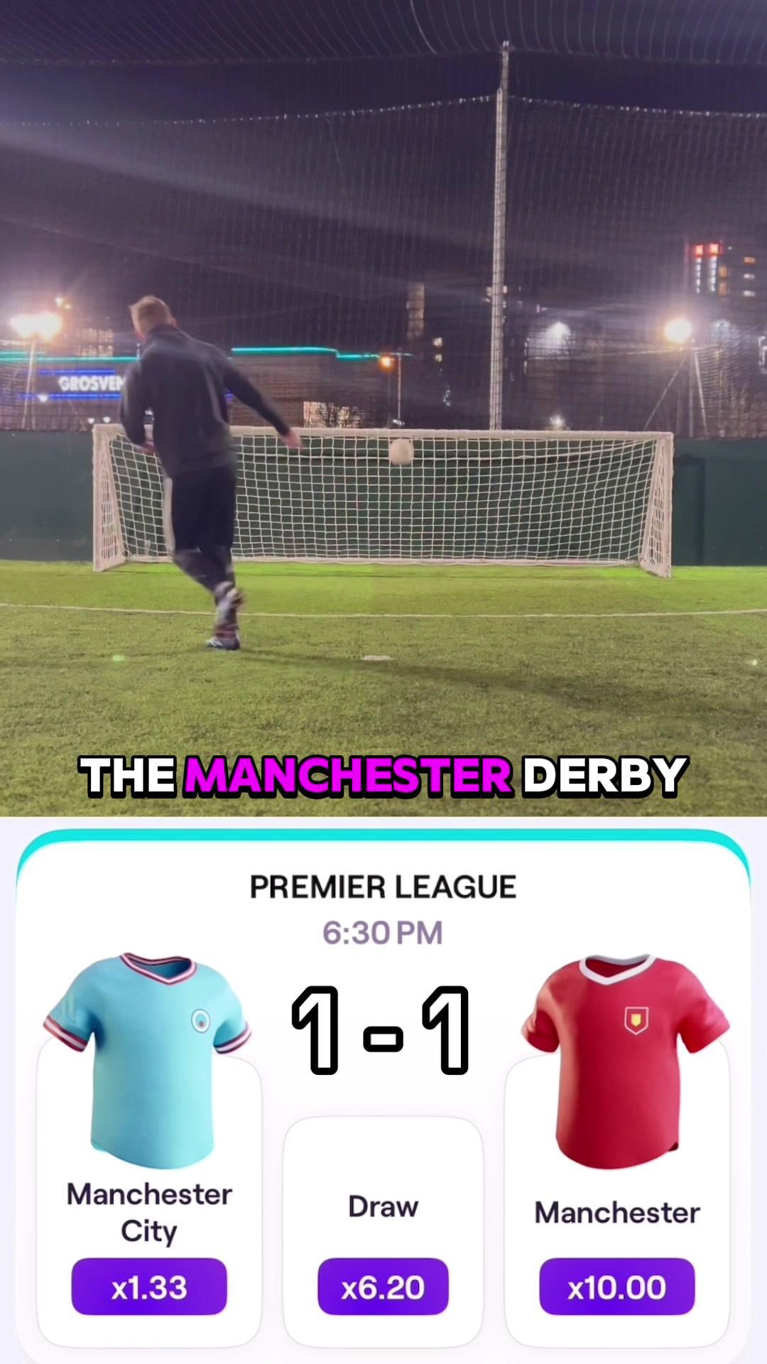 Whos winning the Manchester Derby? 🔴🔵 Let me know by downloading @Omada 🇬🇧 ! Its free to play and doesn’t involve real money! #football #soccer #manchesterderby #mufc #mcfc #ggmu #haaland AD