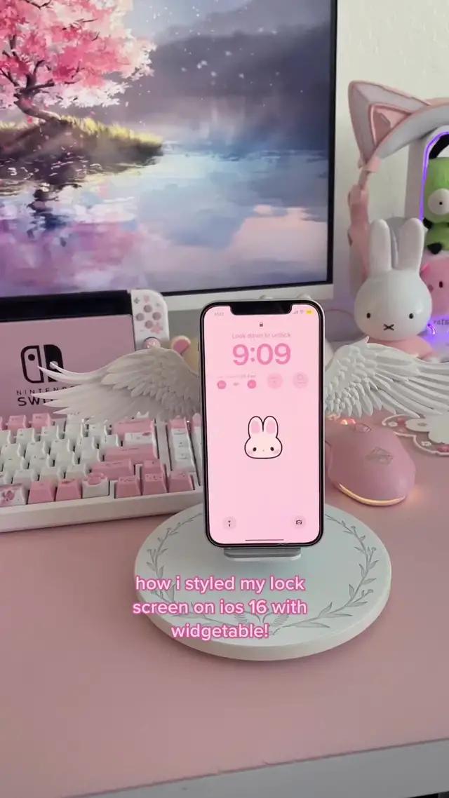 styling my lockscreen on iOS 16 with Widgetable! 🔗 inbio 💖 #aesthetic #pink #cute #kawaii #widget #widgetable #ios #ios16 #iphone #iphone12 #iphone14 #iphonetricks #ios16features 