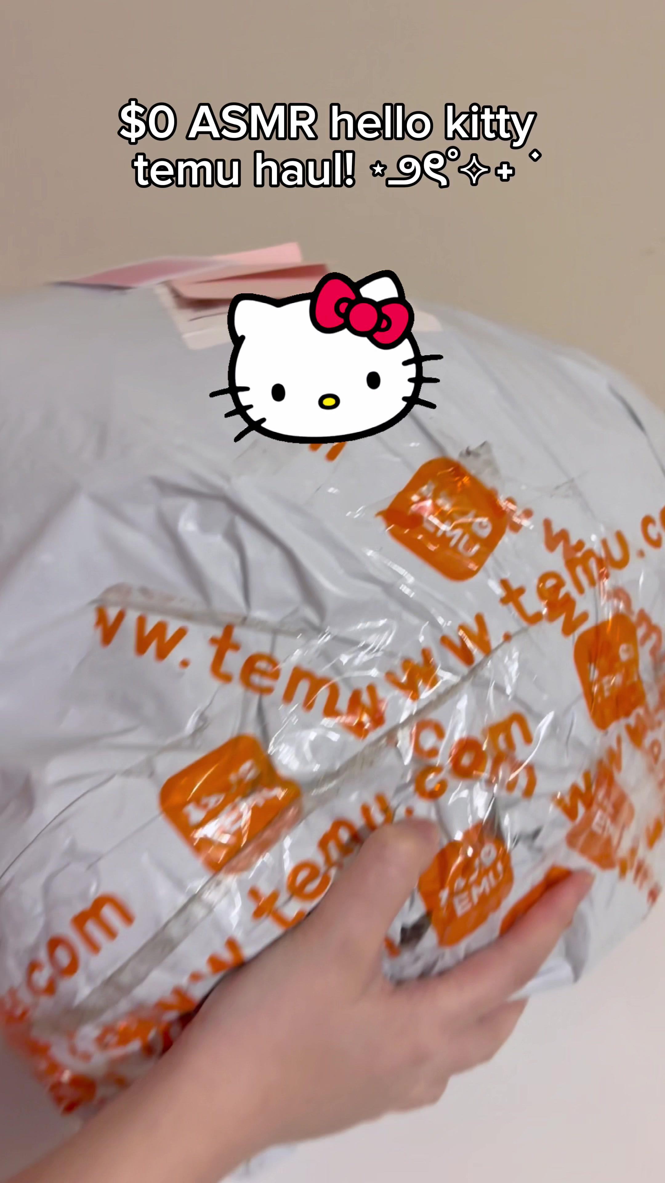 hello kitty temu haul! 🎀 code: dmp6992 in temu search bar for FREE items, free shipping on items from Temu, free returns for up to 90 days! ✨ #temu #haul #asmr #temufinds #unboxing #temuhaul #sanrio #sanriohaul #hellokitty #kawaii #diy #fyp #foryou #blindbox #blindboxes #sanrioblindbox