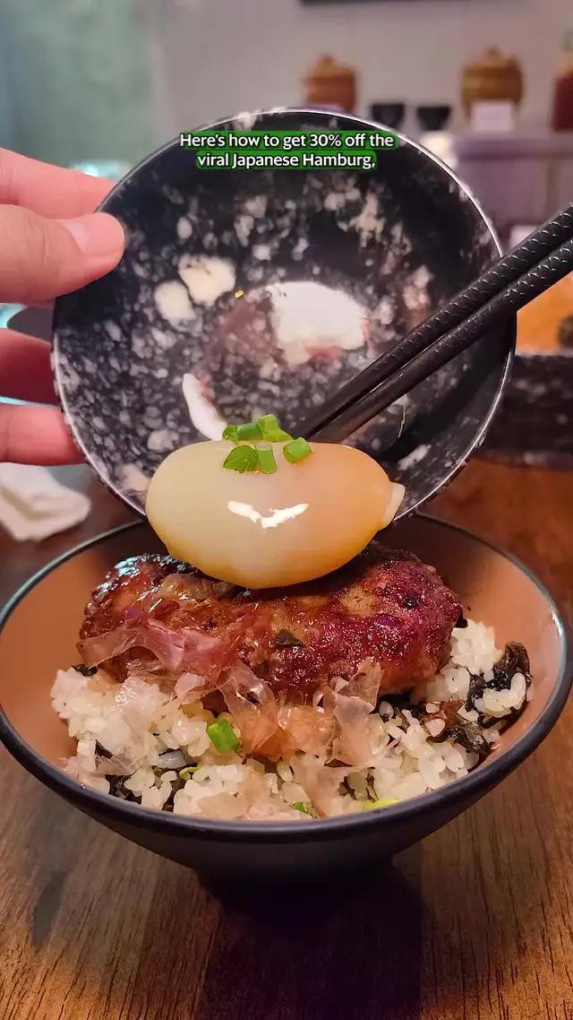 Enjoy 30% off with GrabFood Dine Out Deals! Savour the famous Japanese Hamburg @ Yoyogi Hikiniku