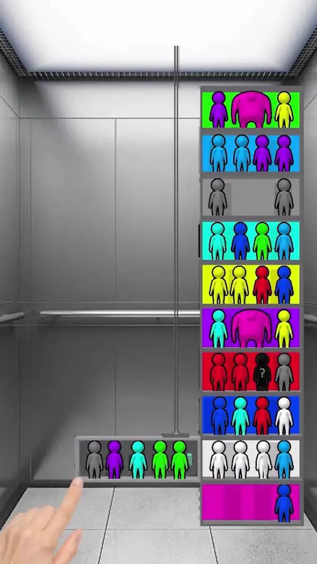 This is Elevator sorting, a mind blowing puzzle game!