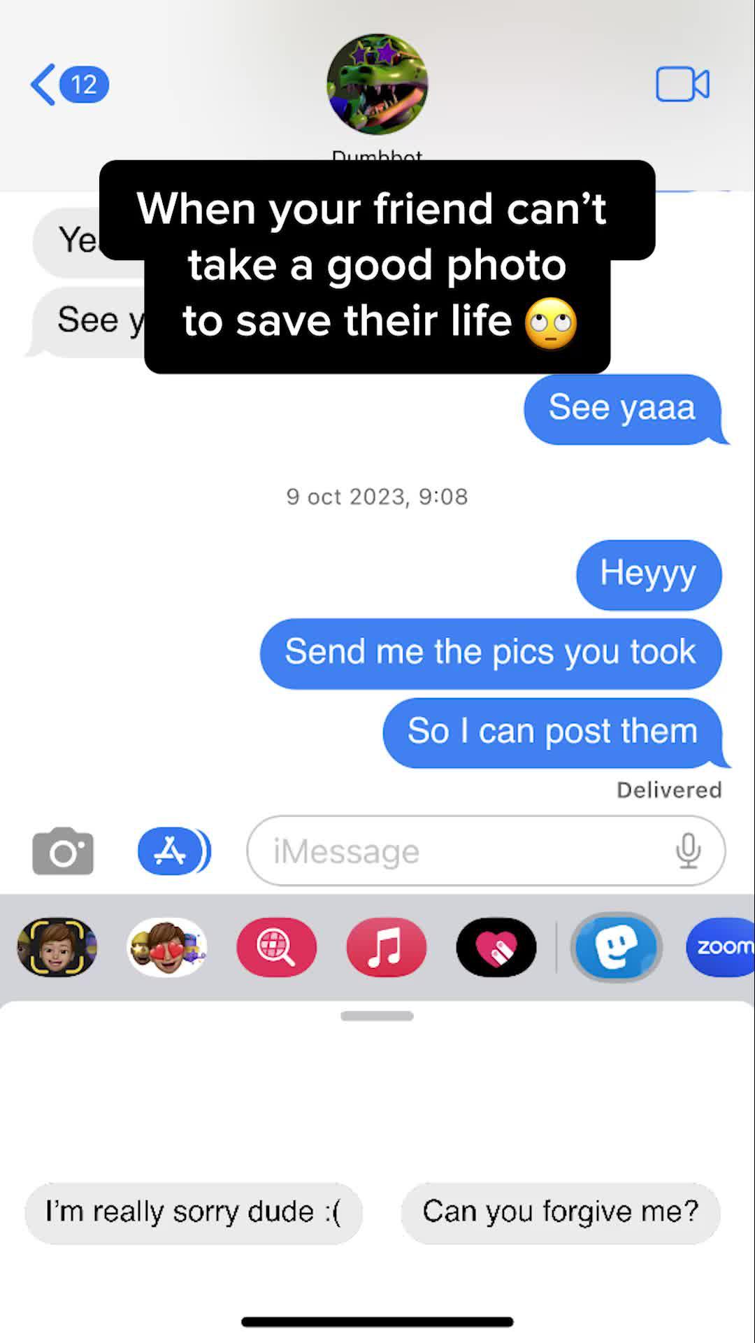 Got'em 😌✨ Download our "Texts Prank" pack on Stickery 🕺 #stickery #funnystickers #imessage #imessagestickers #iphonetricks #imessagetricks #imessageprank #funnyvideos #funnysticker #funny #prank #sticker #stickers #trick #tricks #messages #text #texts #concert #concertphotography #photos #friendgoals #friend #friends #prankyourfriends