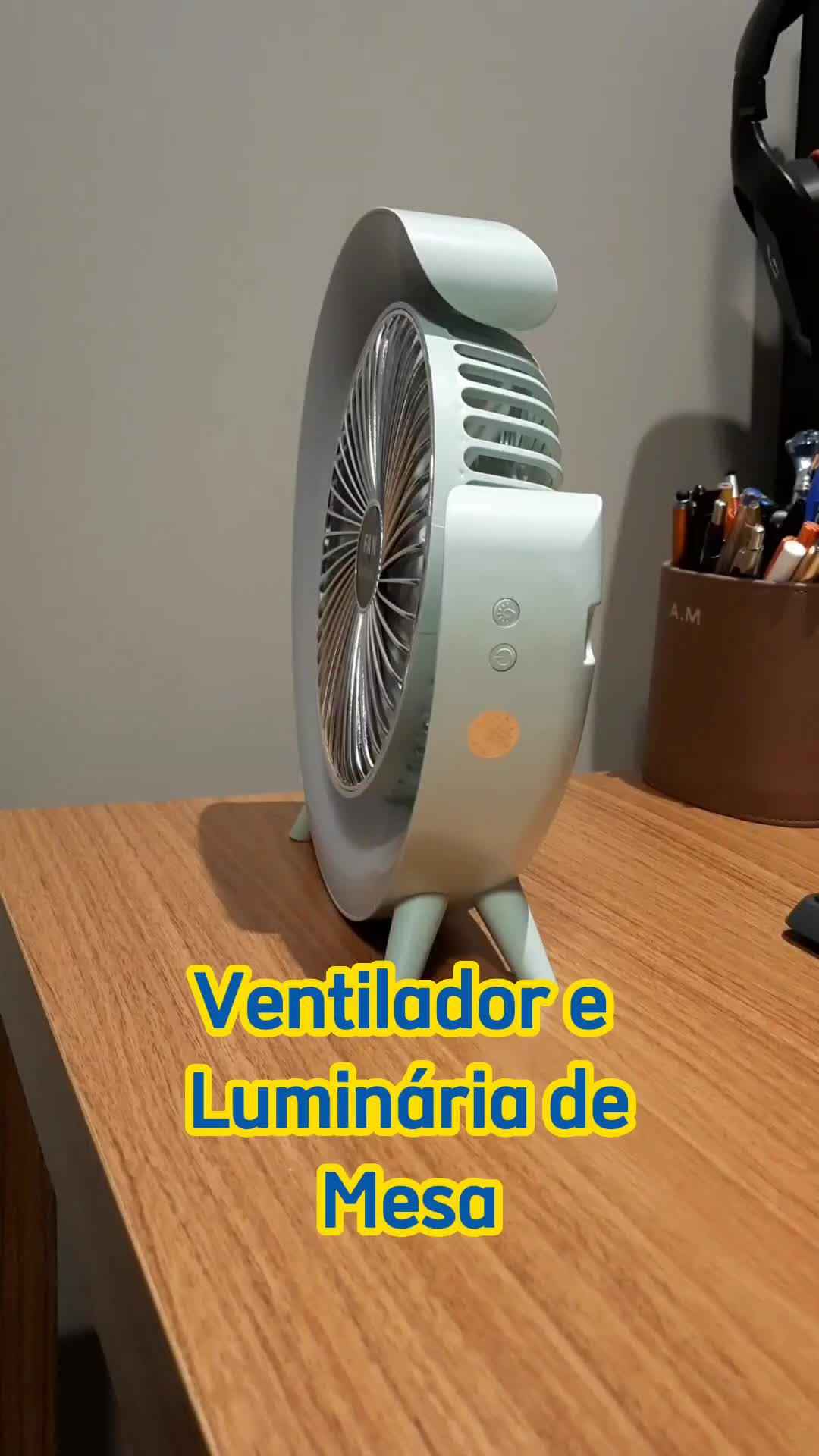 Ventilador Luminaria G Portatil Bateria Recarregavel Premium