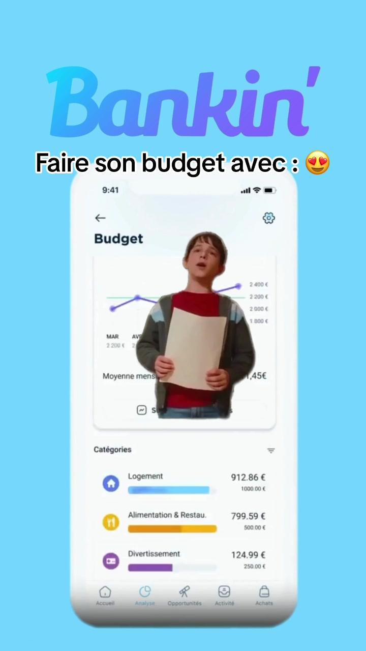 Pour faire son budget, tous les outils ne se valent pas. Bankin’ est de loin la meilleure application pour ça, et elle gratuite !  👉🏼 Aucune application financière n'a imaginé et créé un Budget aussi complet. Vous y trouverez :  1️⃣ Le graphique de suivi du mois 2️⃣ Le graphique de suivi par catégorie 3️⃣ La refonte des jauges de suivi par catégorie 4️⃣ Le montant restant à dépenser par jour pour atteindre son objectif. 5️⃣ La comparaison de vos dépenses avec le mois précédent 6️⃣ Votre historique de dépenses sur 6 mois, et par catégorie ! Bankin’, c’est l’app de gestion d’argent notée 4,7/5 sur plus de 80 000 avis 💙🩵 #bankin #budget #meme #funny #fyp #moneymanagement #foryou 