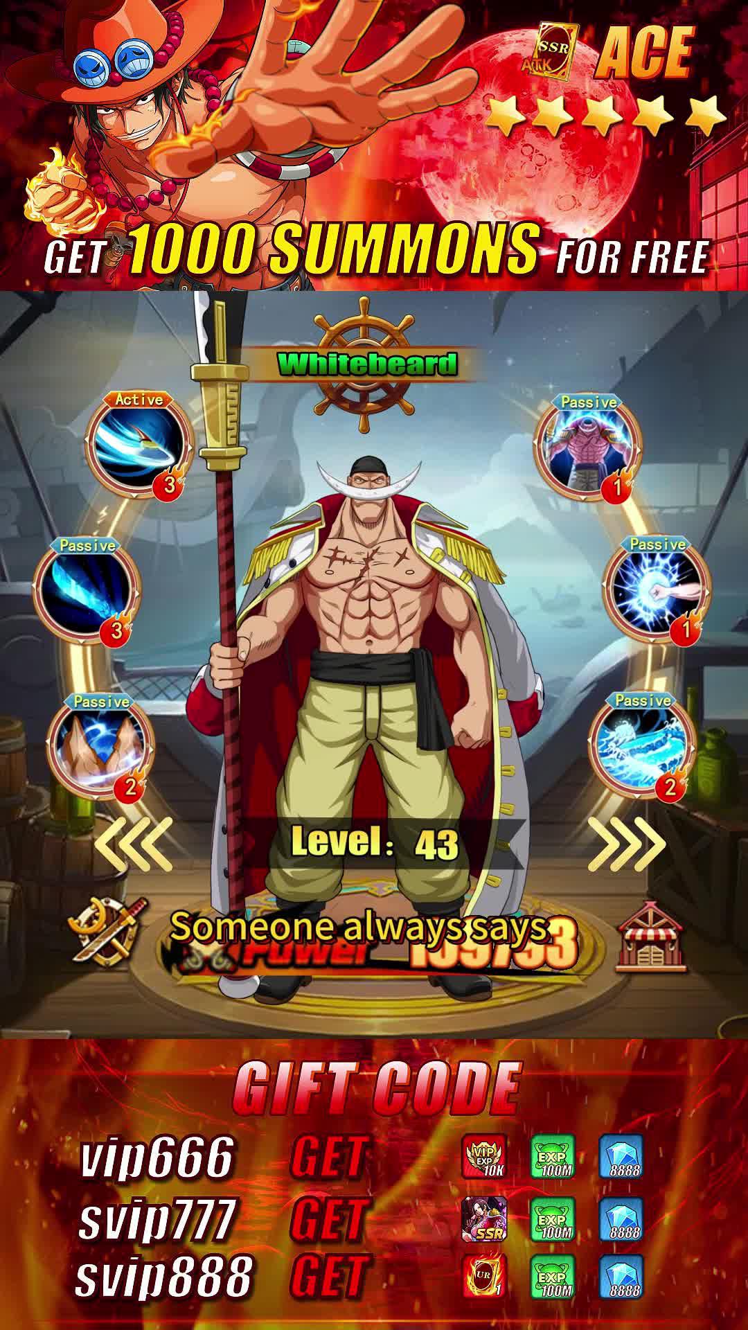 Get 1000 Summons with Gift Code :vip888