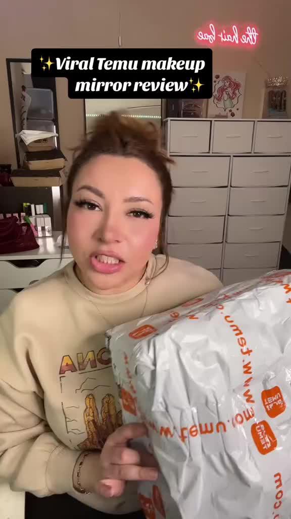 Love this makeup mirror from temu!🎁🔍code: 【dkz3773】in temu search bar for up to 70% off and 🔗 in bi0, you can also enjoy Faster Delivery and shipping, Ships from US Warehouse #temufinds #temuhaul