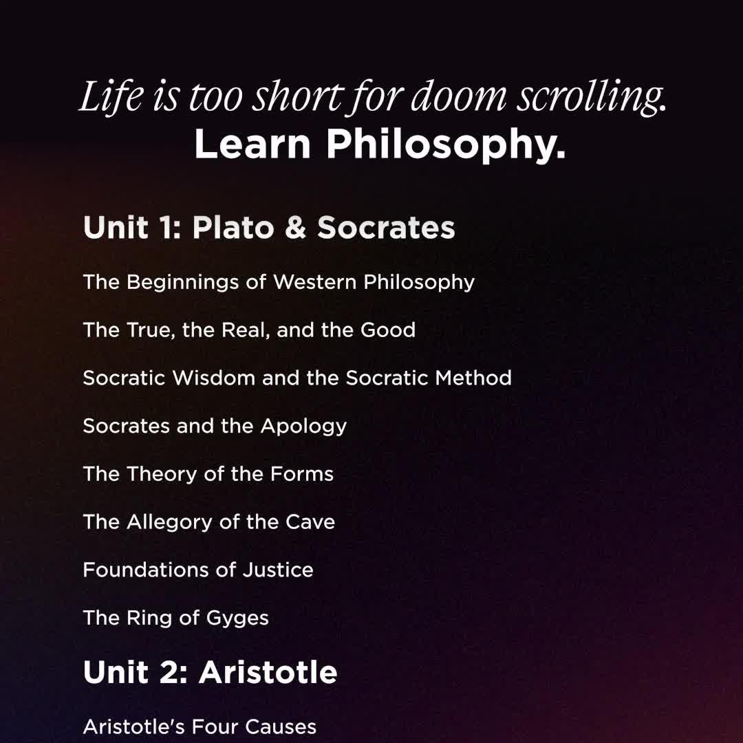 Deepen your understanding of key philosophical concepts in bite-sized, 2-minute sessions.