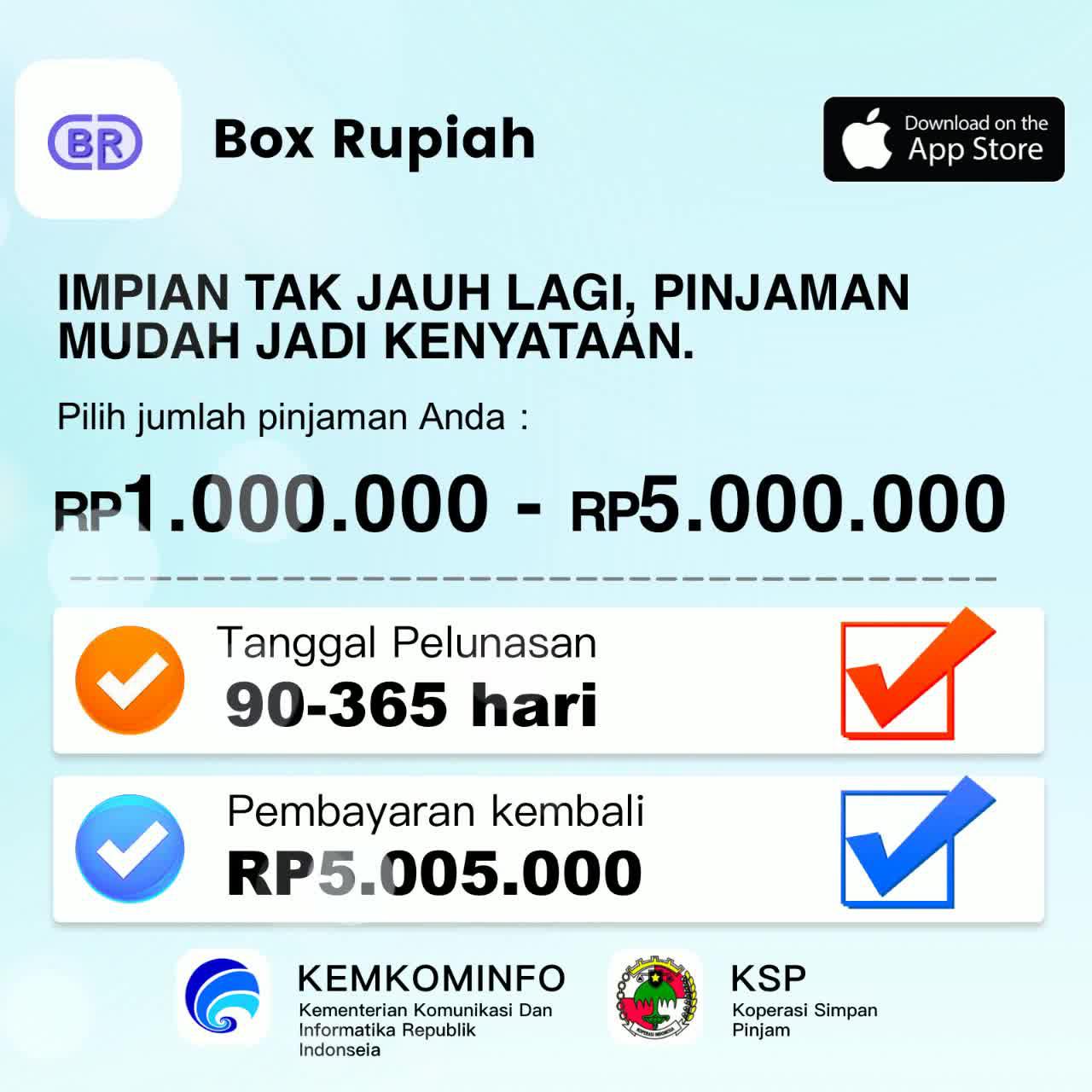 100% online. Pinjaman Tunai: Rp 5.000.000!