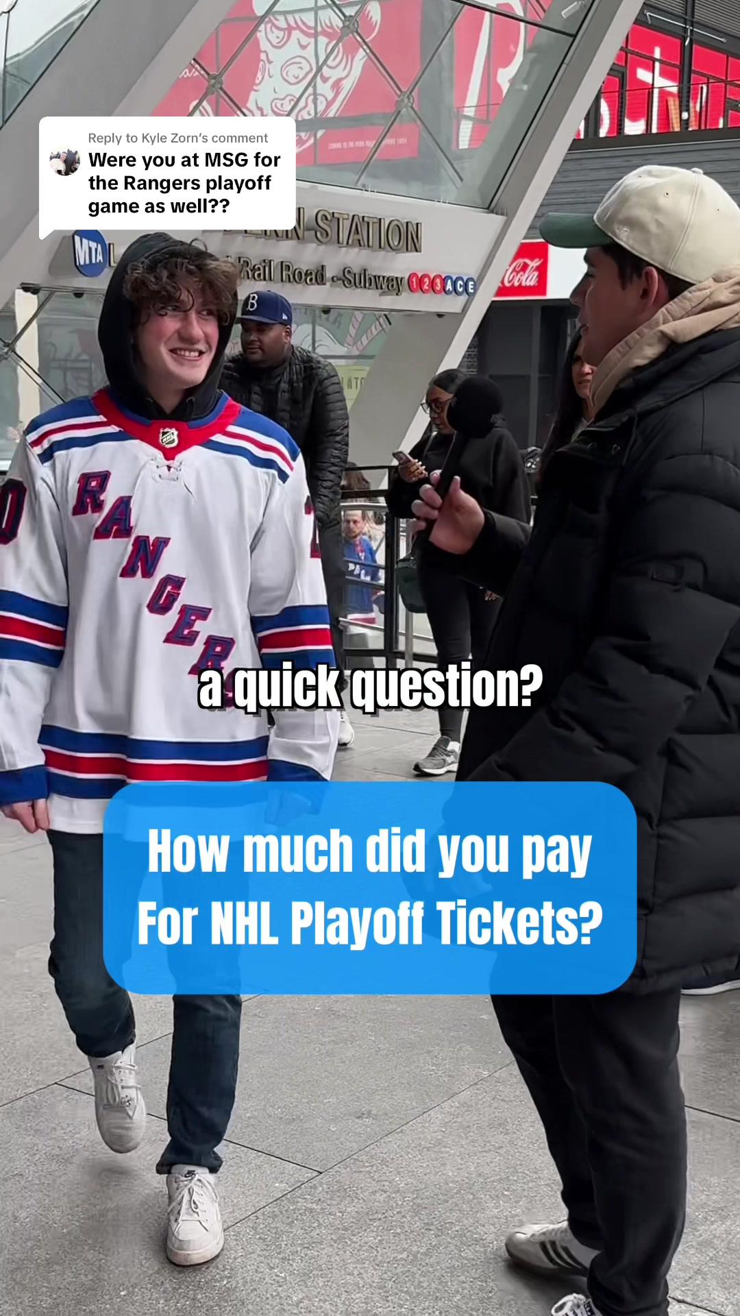 Replying to @Kyle Zorn Asking fans how much they paid on NHL tickets👀 #hockey #nhl #rangers #nhlplayoffs #tickpick #stubhub #ticketmaster