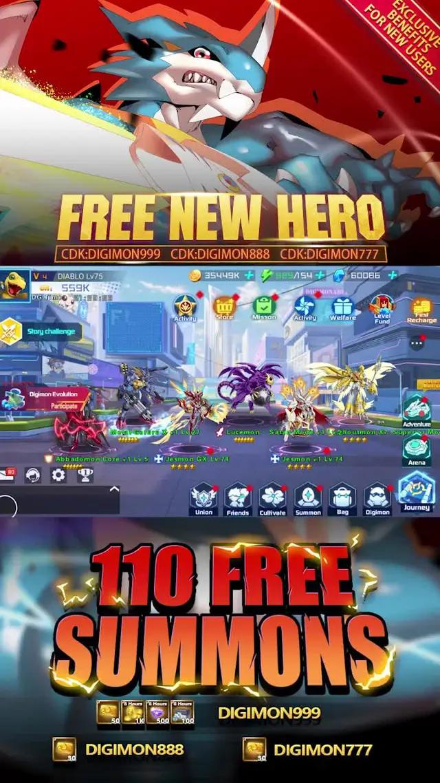 Free gift code digimon777