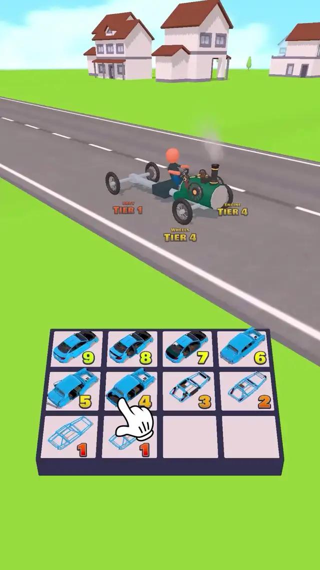 Merge your car and win the race!