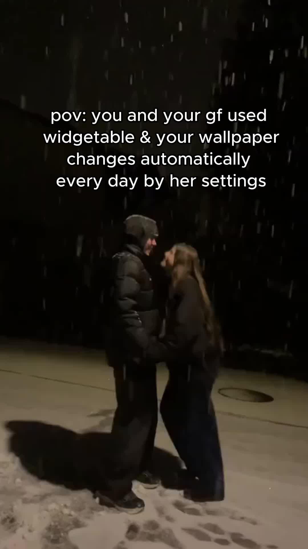 You and your gf used widgetable & your wallpaper changes automatically every day by her settings