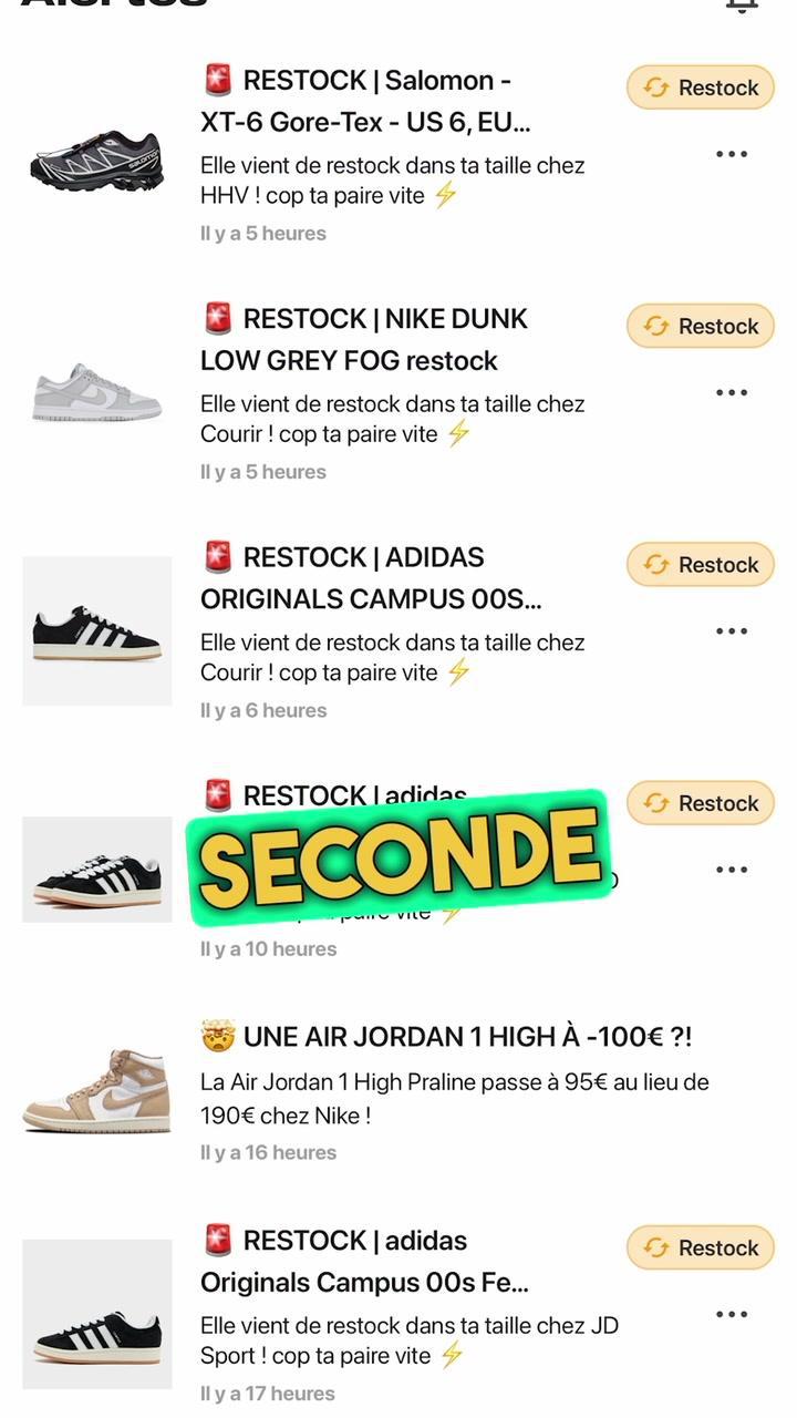 Tu ne pourras plus louper aucun restock dans ta taille grâce à cette fonctionnalité 🔔 #whentocop #sneakers #adidas #nike #sneakersnews 