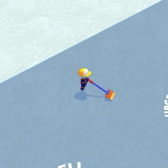 낡은 바닥재 전체 긁어내기