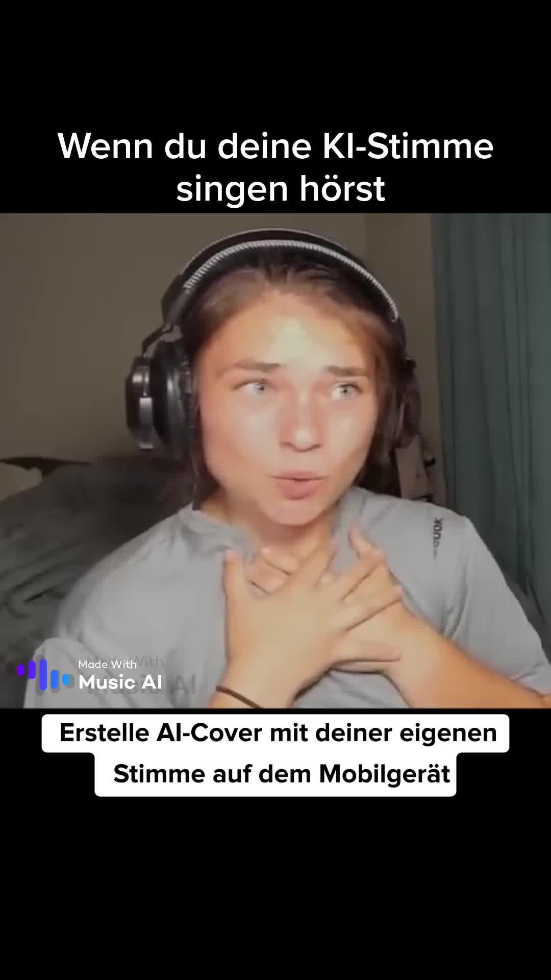 Erstelle Songcover mit deiner Stimme auf einem Mobiltelefon.