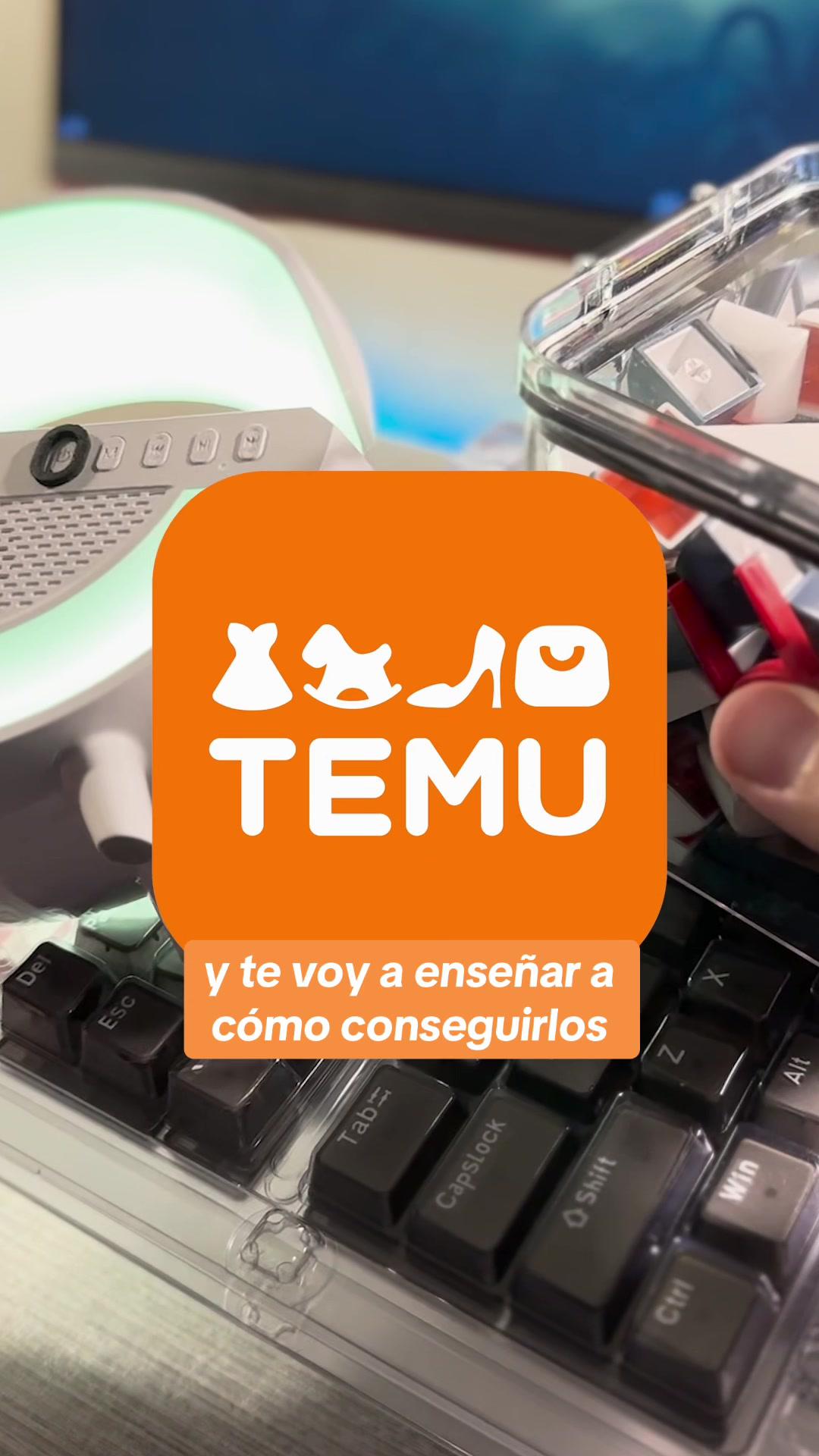 🔍💡Codigo: dkz8433 para un 95% de descuento y 100 cupones en #temu #techtok #gadgets #keyboard #lamp