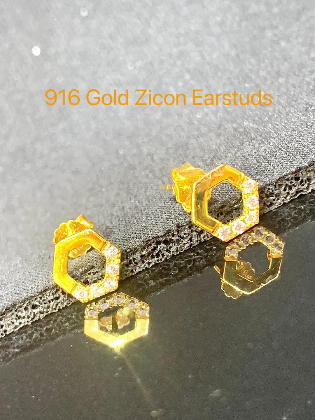 916 Gold Hexagon Zircon Earstuds  Get Now Pay Later 🛍️ ​ Head down to any of our outlet to check out more designs   Contact Us 📱 or Visit Our Outlets Now: Geylang Serai Outlet:  https://shorturl.at/xTWYZ Yew Tee Outlet: https://shorturl.at/aqQUX WhatsApp: https://wa.me/6594578790   #emas916 #emas #foryou #goldjewelry #kedaiemas #goldinvestment #bracelet #ring #bangle #earrings #gift #999gold #916gold #首饰分享 #onlineshopping #singaporegoldshop #bestseller #jewellerystore #luxurygoods #goldcollection #bazaar #legit916gold #shopLocal #FashionTrends