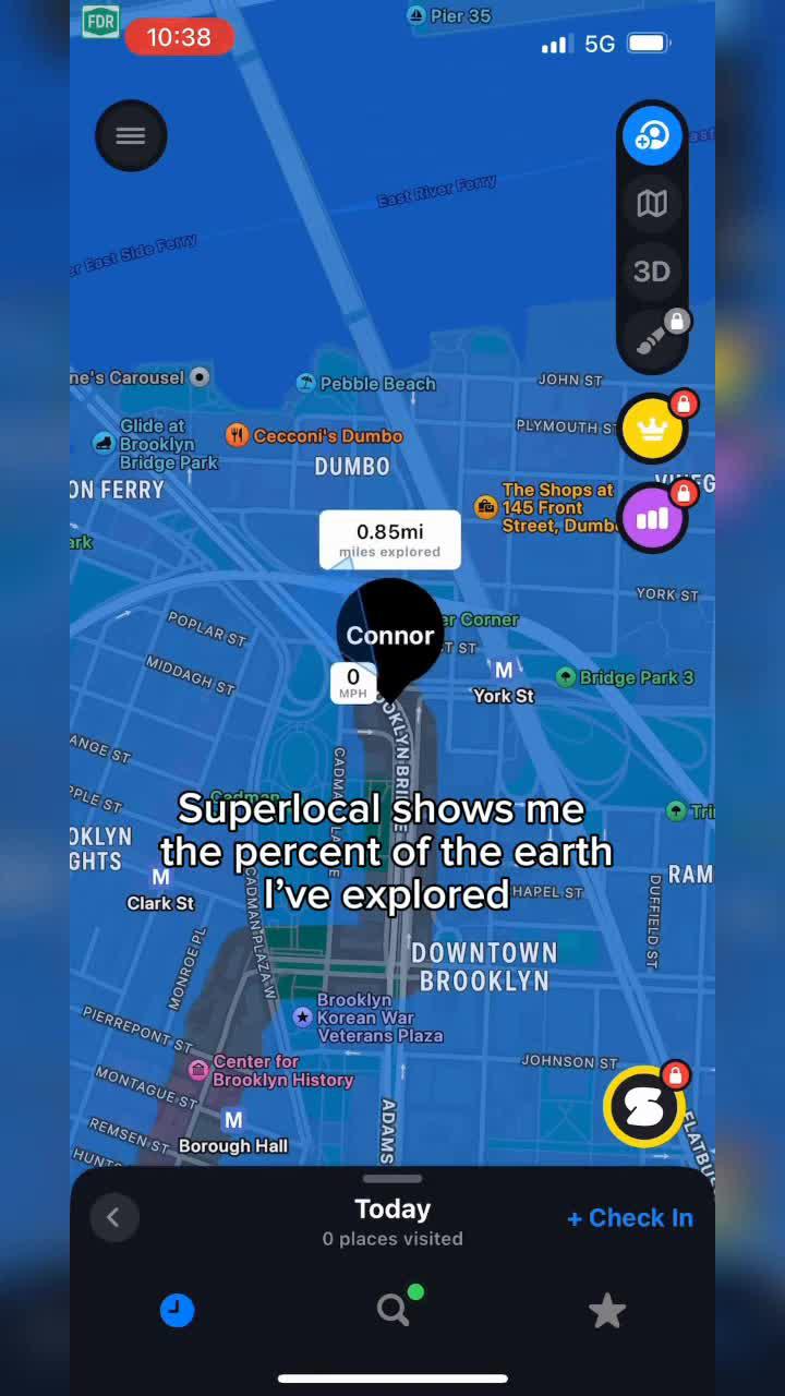 See the percent of the earth you've explored