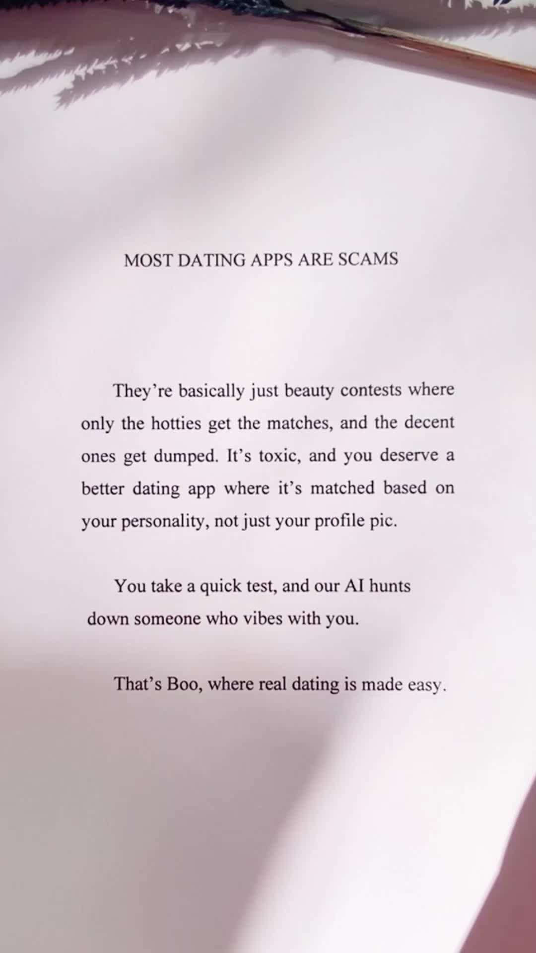 Date, chat, match, make friends, and meet new people by personality. Join Boo now!