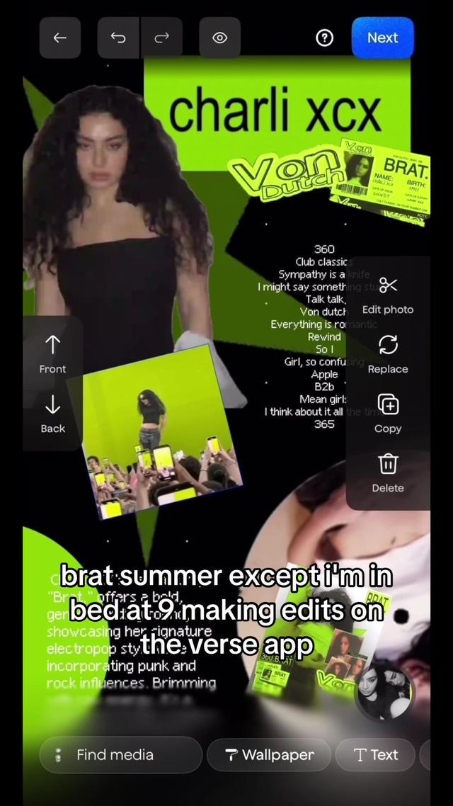 brat summer w/ my favorite app ever 🫶🏽 #verseapp #brat #bratsummer #charlixcx #totoro 