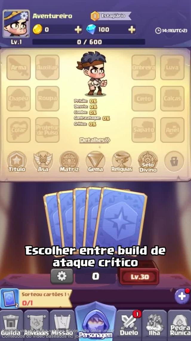 Jogo de cartas, comece com cem sorteios consecutivos, sorteie até cansar e domine o servidor!