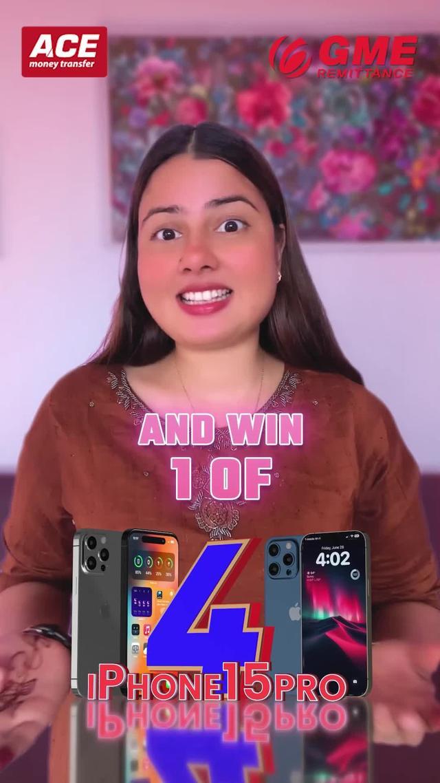 Celebrations Start Early with ACE Money Transfer & GME Remittance! Get a chance to Win 1 of 4 iPhone 15 Pro or 1 of 50 Cash Prizes worth 15,000 Nepali Rupees each. To enter the lucky draw, use promo code “NEPAL” when sending money with ACE Money Transfer before 31st August. For terms and conditions, please visit: https://acemoneytransfer.com/promotion/ace-gme-nepal ACE Money Transfer & GME Remittance | Delivering Your Promises #ACEMoneyTransfer #GMERemittance #NEPAL #SendMoneytoNepal #DeliveringYourPromises