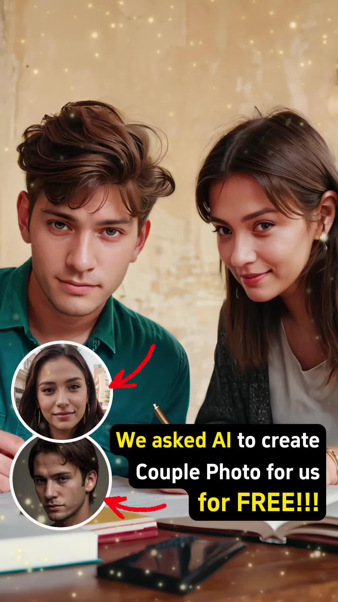 We asked AI to create couple photo for us for Free