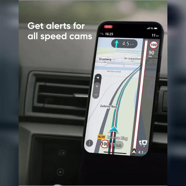 Get trusted TomTom navigation on your phone along with traffic info, speedcam alerts & lane guidance