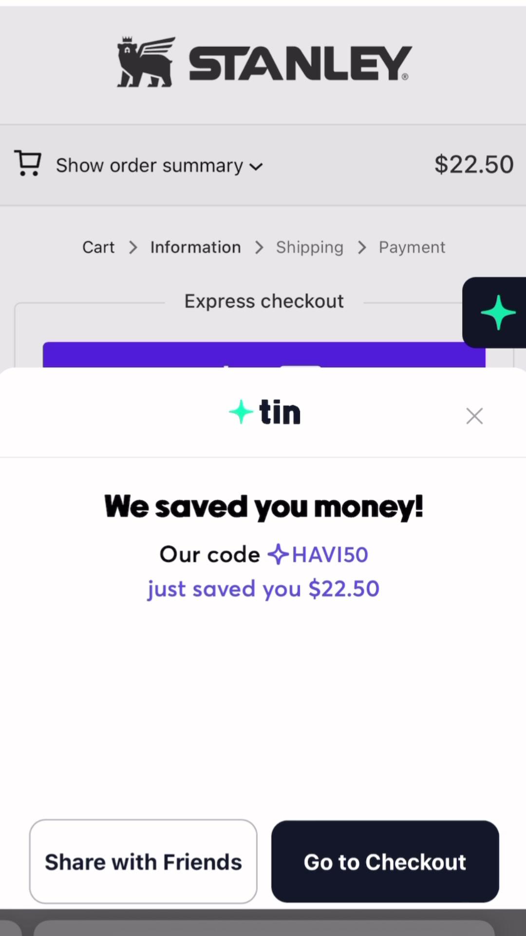 Follow for more discount codes & download Tin in the app store! 💸✨ #savewithtin #stanleycups #stanleydiscounts #discountcodes