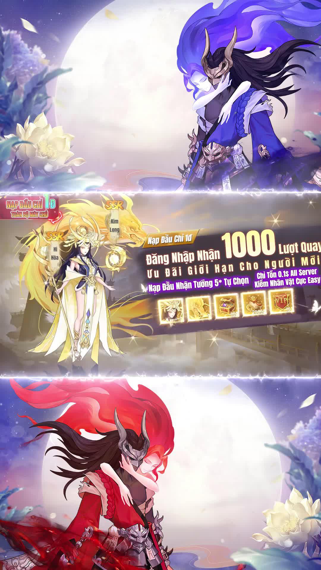 Tặng 3 triệu vàng, 10000 kim nguyên bảo cùng tướng 5 sao Lý Bạch, Yone Thiên Khấp!